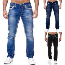 Load image into Gallery viewer, Men Jeans With Pockets Straight Pants Business Casual Daily Streetwear Trousers Men's Clothing
