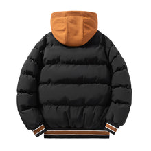 Load image into Gallery viewer, Fashion Letter Hooded Cotton Coat Winter Warm Solid Zipper Jacket For Men Teenagers Clothing