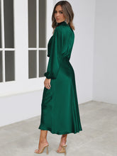 Load image into Gallery viewer, Elegant Temperament Long-sleeved Dress Satin Halterneck Formal Evening Dresses Women Clothing