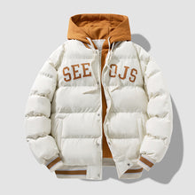 Load image into Gallery viewer, Fashion Letter Hooded Cotton Coat Winter Warm Solid Zipper Jacket For Men Teenagers Clothing
