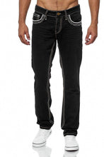 Load image into Gallery viewer, Men Jeans With Pockets Straight Pants Business Casual Daily Streetwear Trousers Men's Clothing