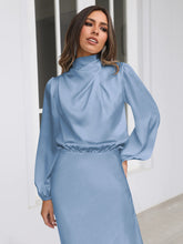 Load image into Gallery viewer, Elegant Temperament Long-sleeved Dress Satin Halterneck Formal Evening Dresses Women Clothing